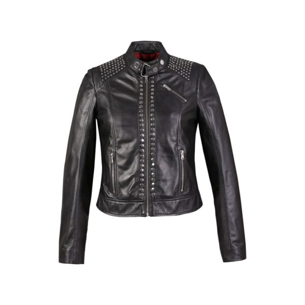 Women High Fashion Studded Motorcycle Leather Jacket