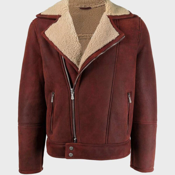 Shearling Burgundy Leather Jacket