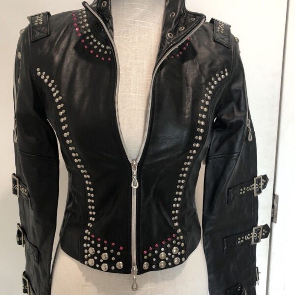 Women Multi Studded Leather Jacket