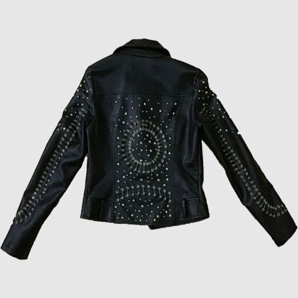 Women Studded Punk Leather Jacket