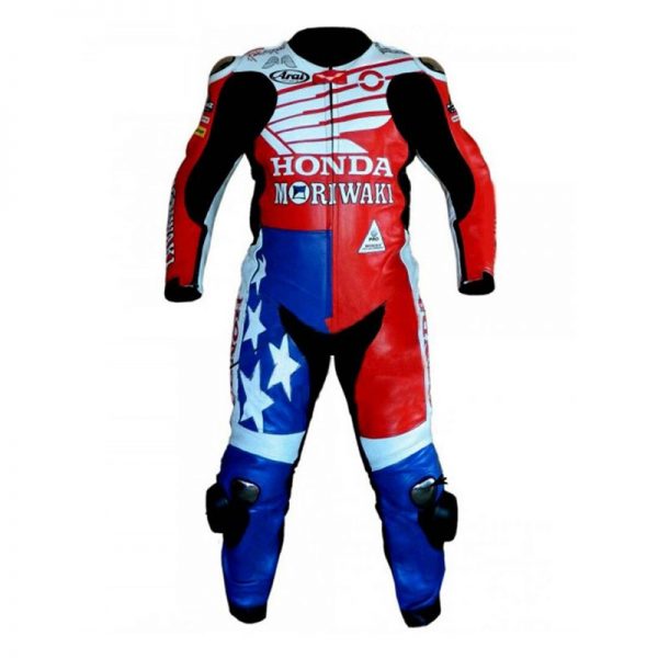 American Honda Moriwaki Mens Leather motorbike Suit