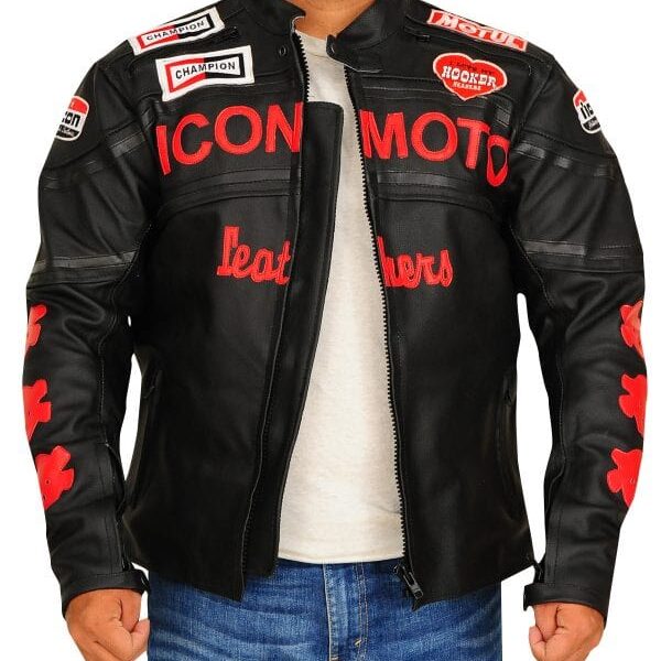 motorbike leather jacket men