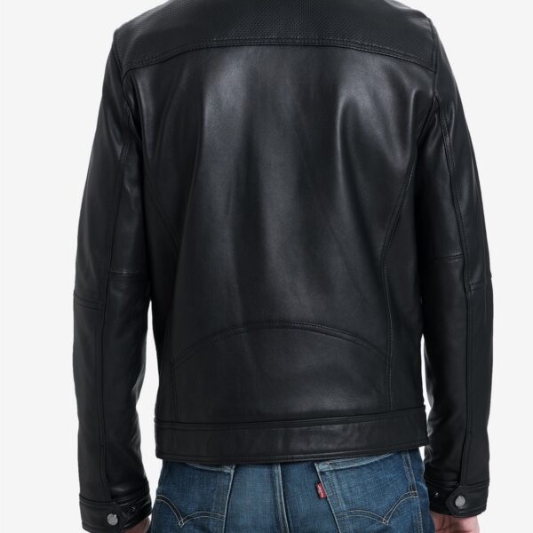 Men Ink Black Biker Leather Jacket