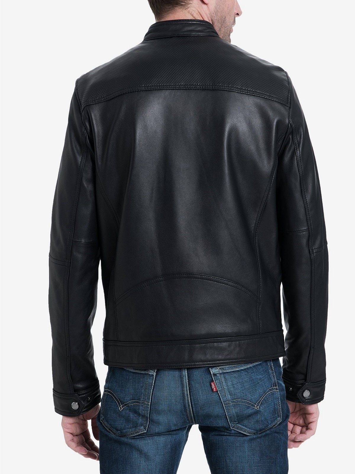 Men Ink Black Biker Leather Jacket