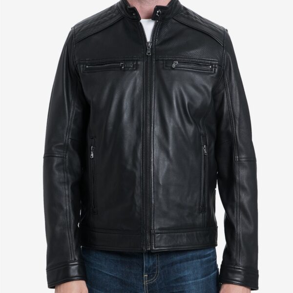 Men Black Biker Leather Jacket fashion jacket