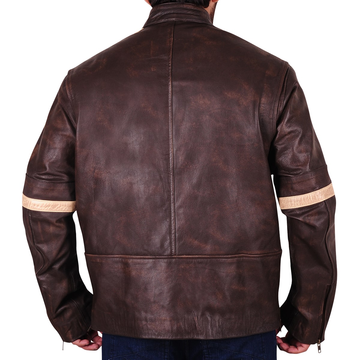 men distressed biker Leather Jacket