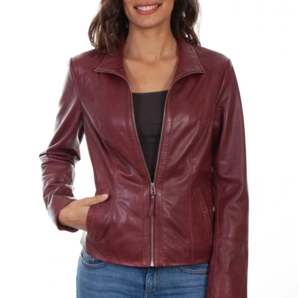 Merlot Leather Jacket women