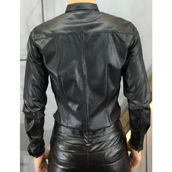 Sheepskin Black Leather Shirt