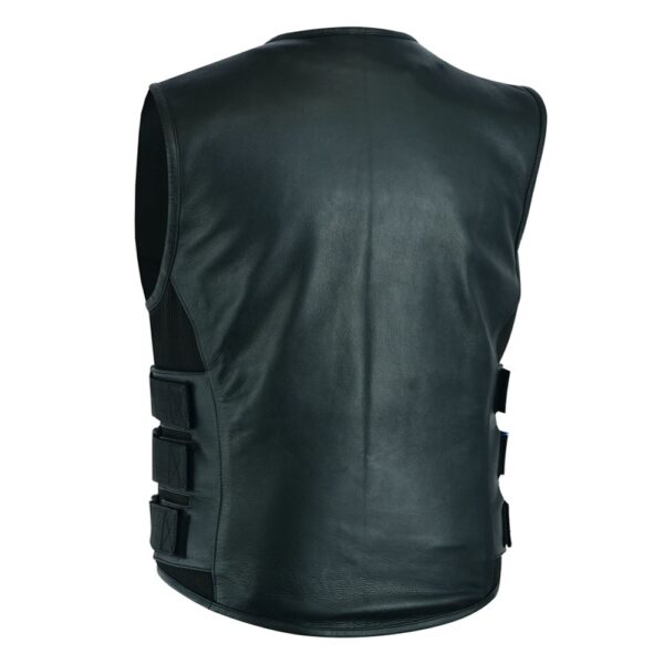 Swat Team bullet proof style Biker club Leather Vest-Police vest