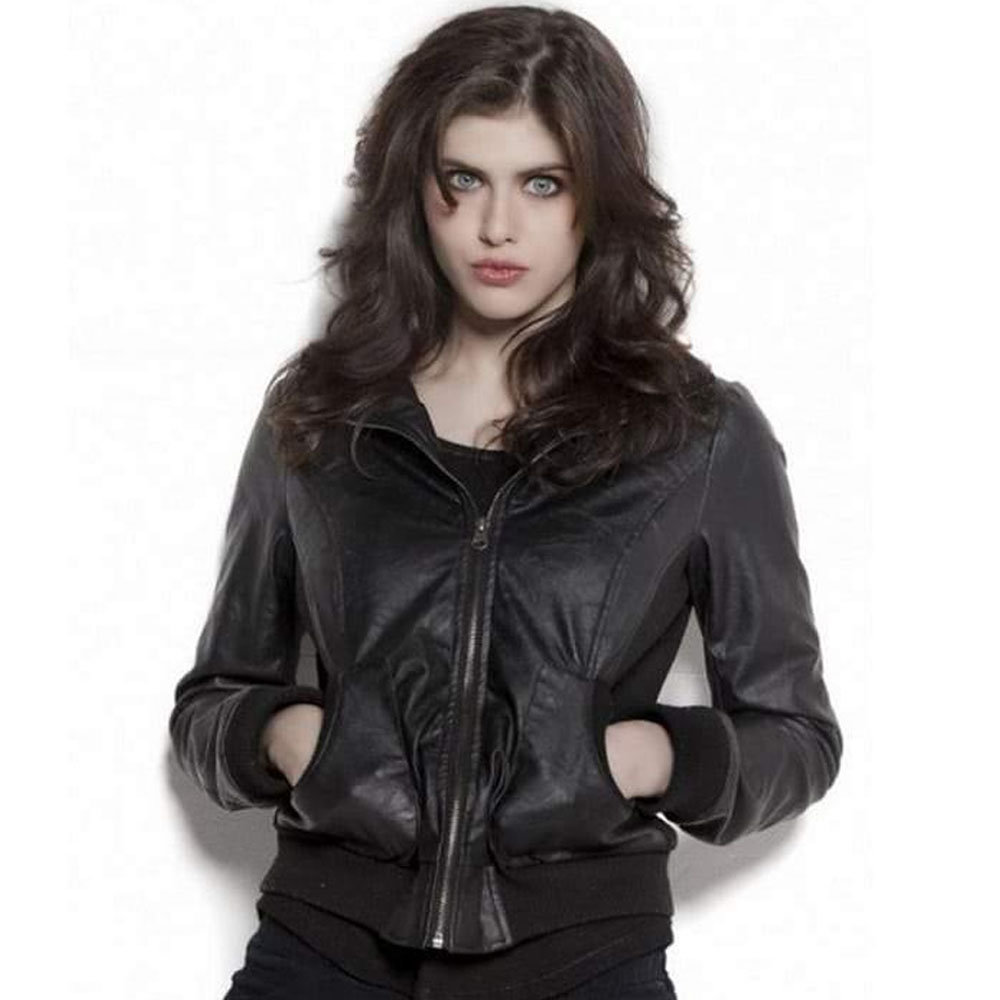 buy online Alexandra Daddario Leather Jacket