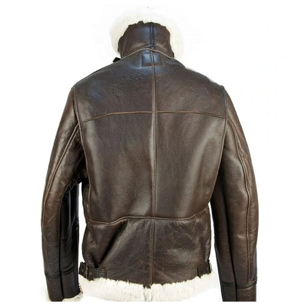 Men B3 Sheepskin Brown Bomber Jacket online for sale