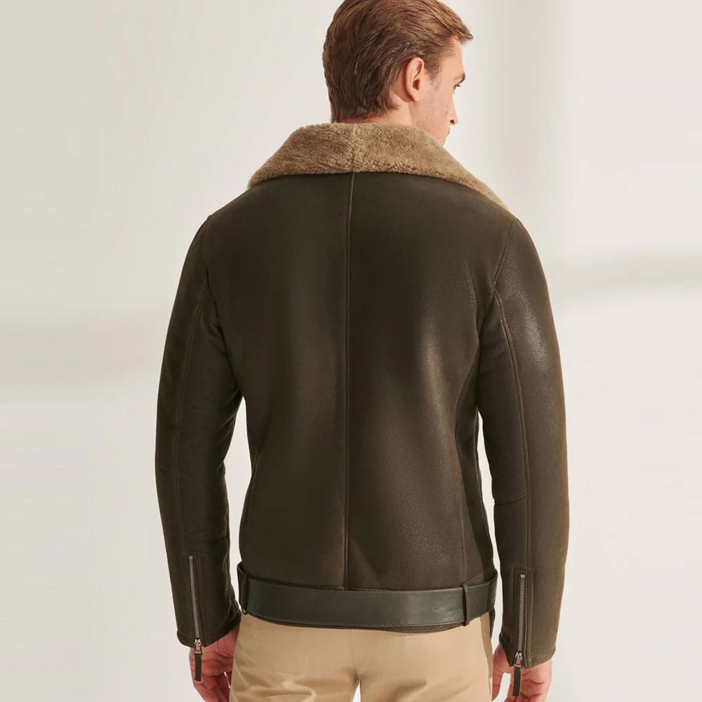 Shearling Leather Jacket - Free Shipping