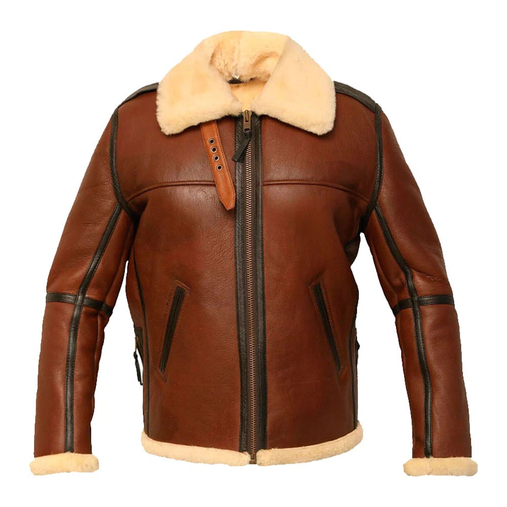 New Men’s Distresses Flight Leather Jacket With Fur