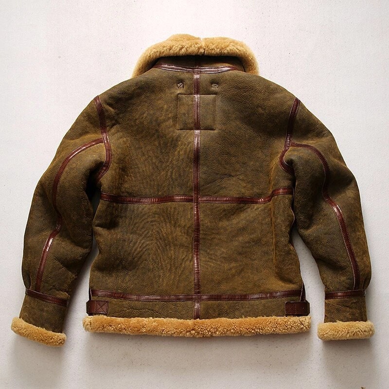 Classic B3 winter thick sheep fur jacket sheepskin leather coat