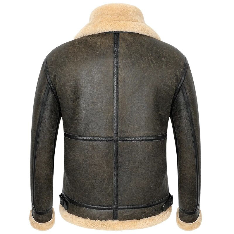 Genuine B-3 Leather Sheepskin Shearling Coat