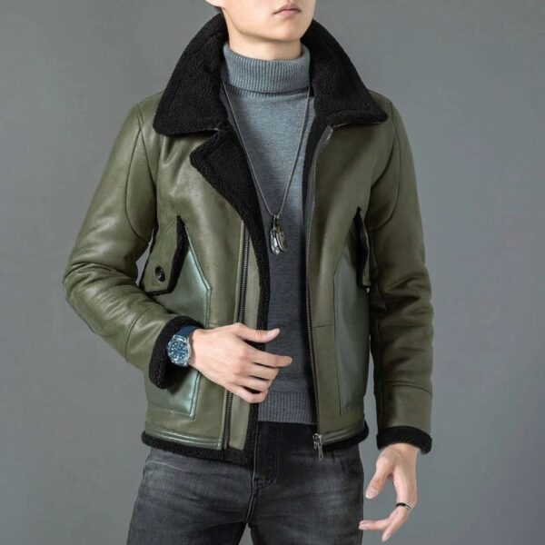 Luxury Brand Men Genuine Sheepskin Leather jacket