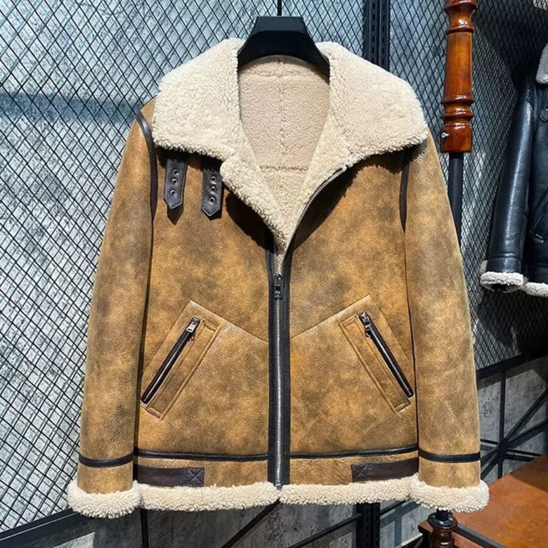 Men's Winter Sheepskin Coat Men's Real Sheepskin Jacket