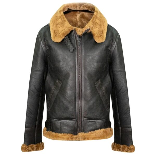 fur flying leather jacket