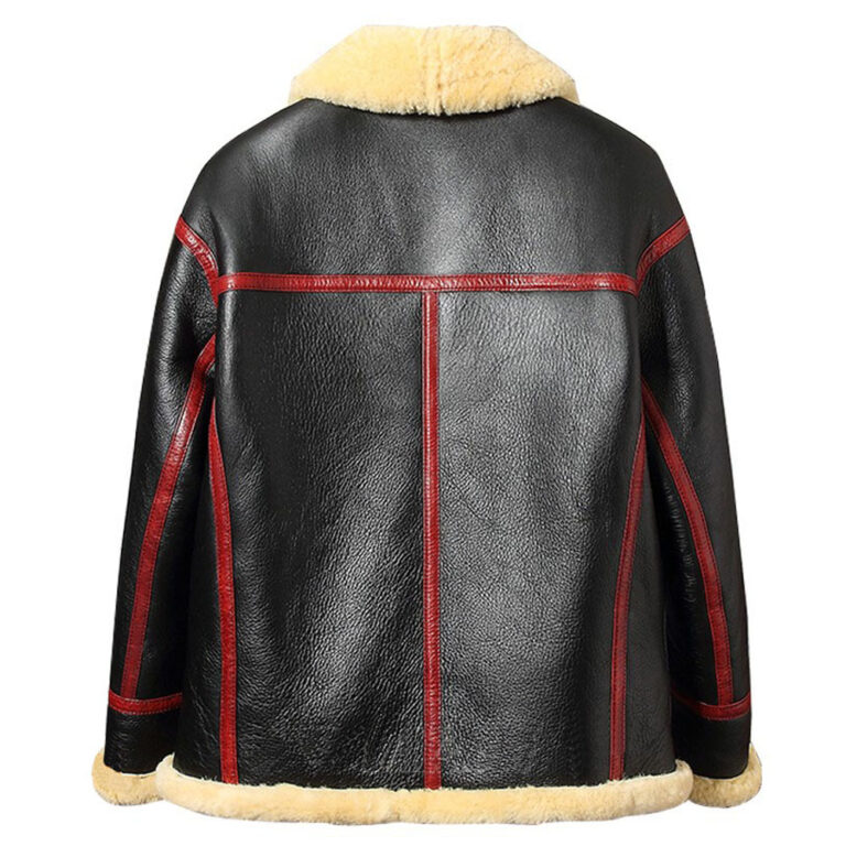 Mens Vintage Sheepskin Shearling Flying Jacket