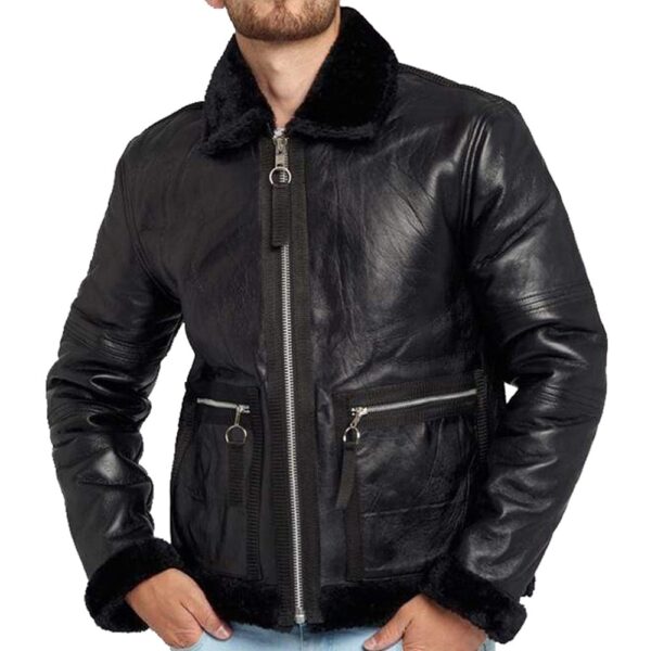 Motorcycle Shearling Leather Jacket