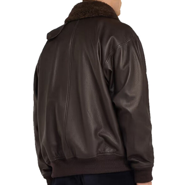 Shearling-Trimmed Leather Jacket