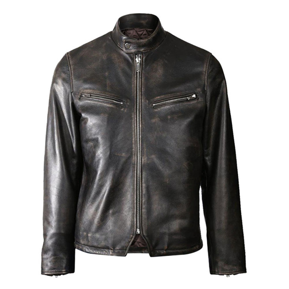 Justin Theroux Vintage Black Leather Jacket