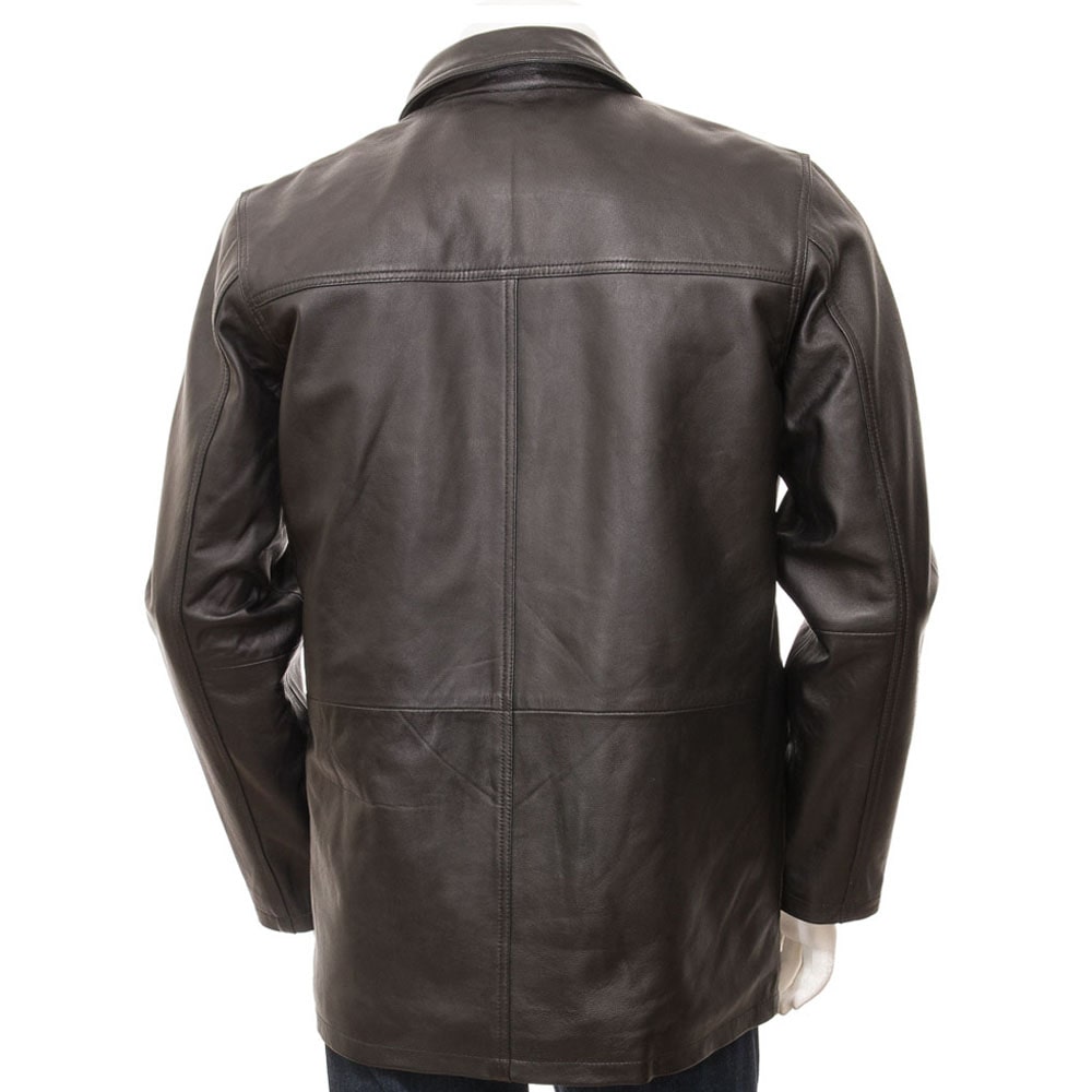Men Black Biker Leather jacket black coat