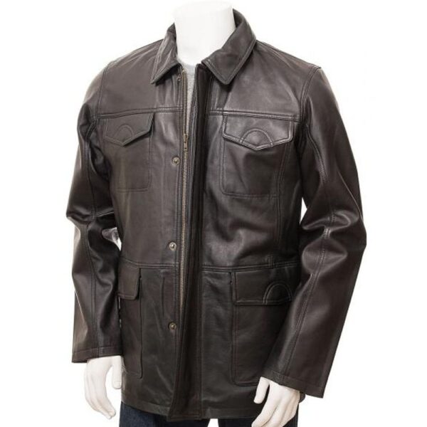 Men Black Biker Leather jacket