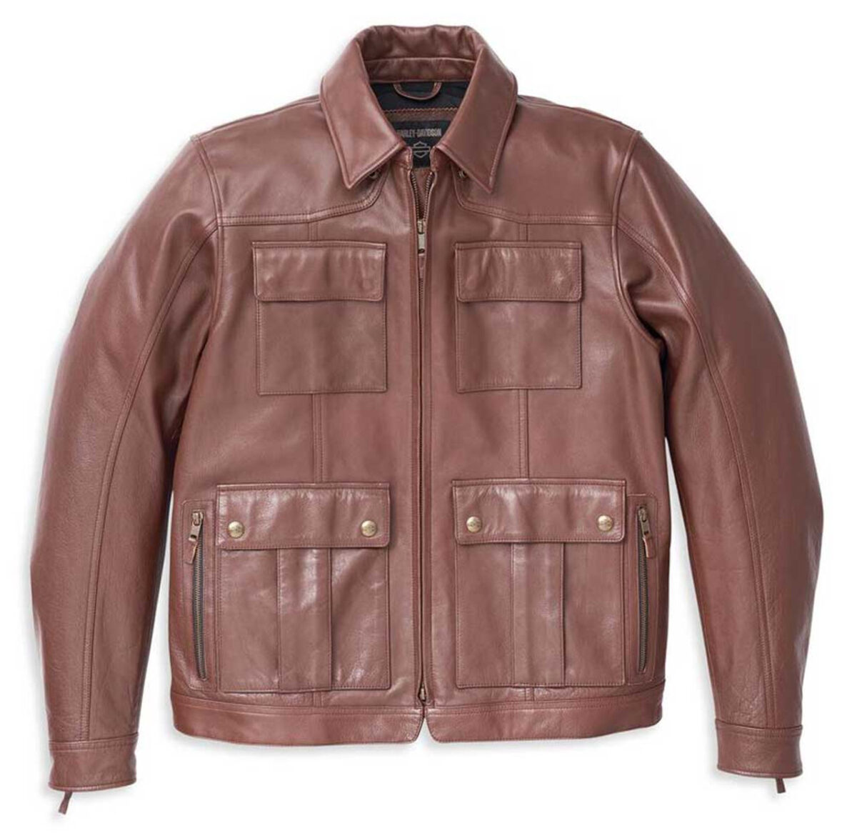 Harley-Davidson® Men's Portage Midweight Leather Jacket - Brown