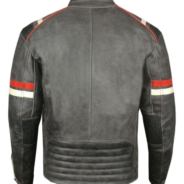 Men's Vintage Cafe Racer Distressed Black Biker Jacket