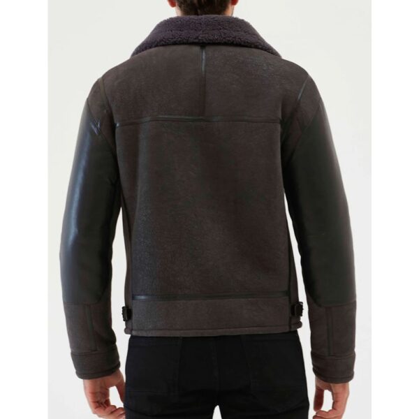 Men Biker Iron Grey Shearling Jacket