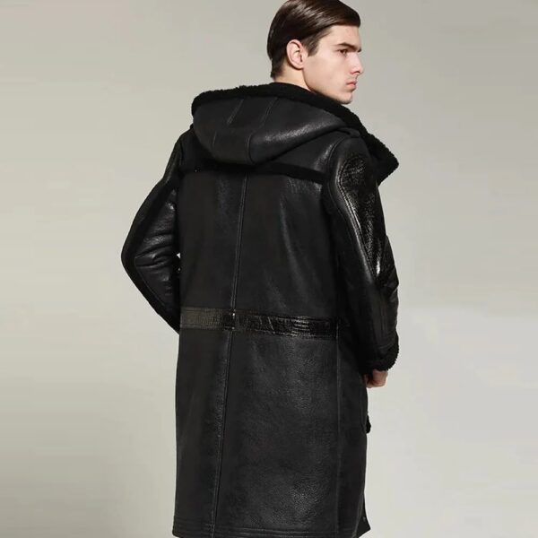 Winter Leather Long Thick Coat