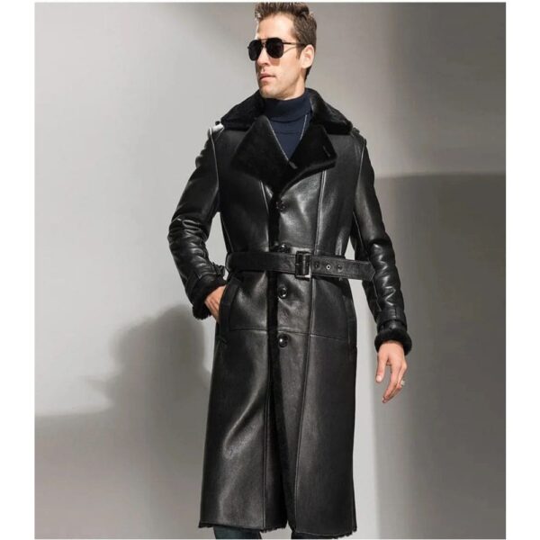 Mens Glamorous Long Shearling Coat