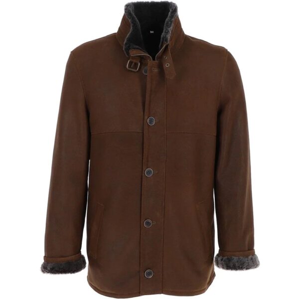 Men's Real Leather Shearling Coat