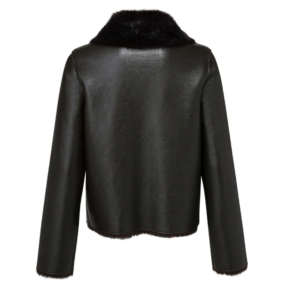 Leather & Brown Faux Fur Jacket