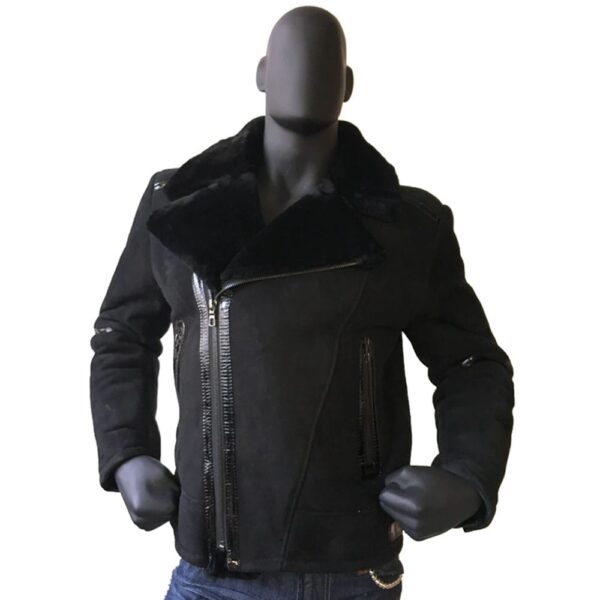 Sheepskin Jacket With Patent Leather