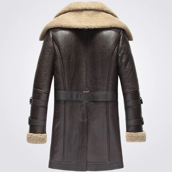Sheepskin Leather Trench Coat For Men