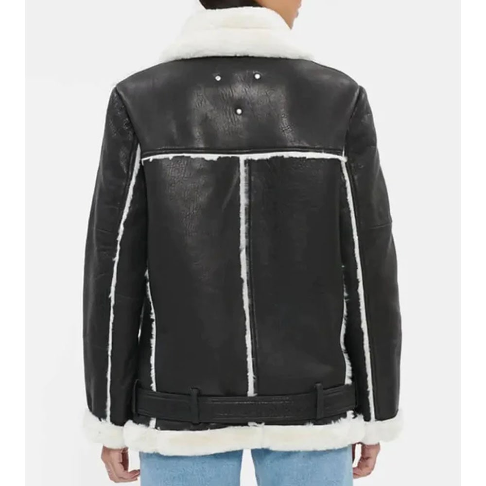 Oversized Shearling Leather Jacket