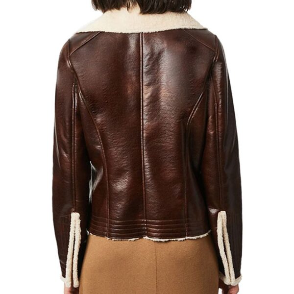 Faux Shearling Leather Jacket