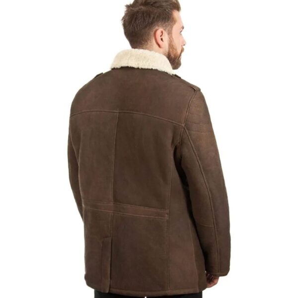 Men's Sheepskin Leather Shearling Brown Coat