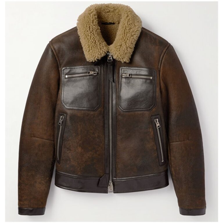 Tom Foard Shearling-Trimmed Leather Jacket