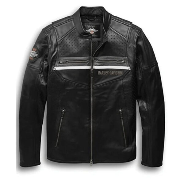Harley Davidson Men’s Llano Perforated Leather Jacket