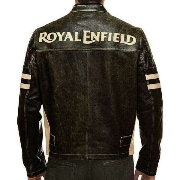 Black Royal Enfield Leather Motorcycle Jacket