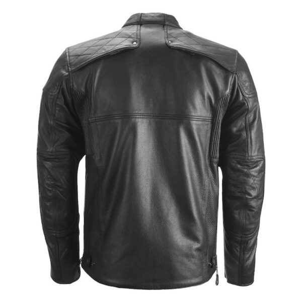 men Leather Motorcycle Jacket black