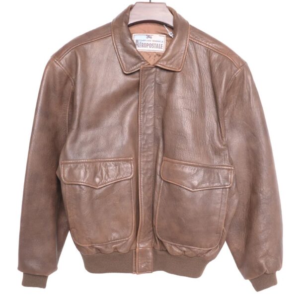 1990s Soft Brown Leather Bomber Jacket
