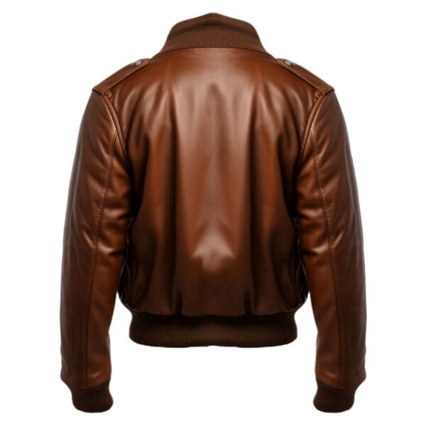 Brown Bomber Aviator Leather Jacket