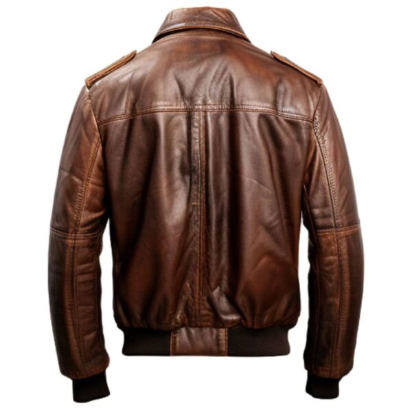 Men 90'S Vintage Bomber Leather Jacket