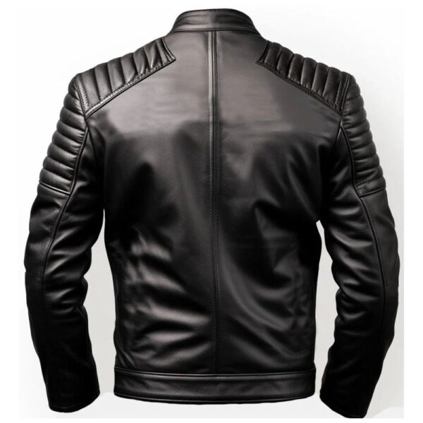 Men Harvey Black Moto Leather Jacket