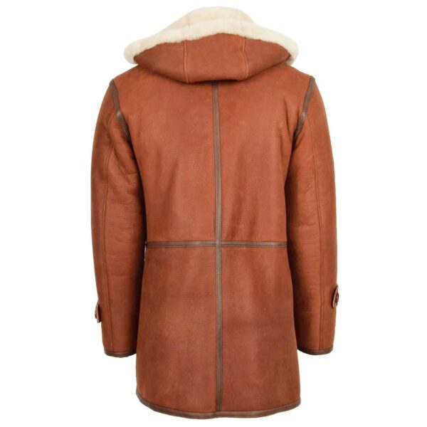 Men’s Brown Hooded Sheepskin Duffle Coat