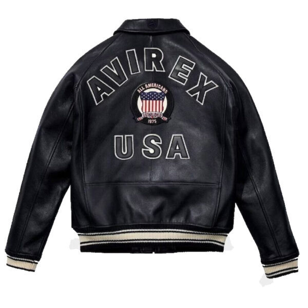 Black American Flight Leather Bomber Jacket
